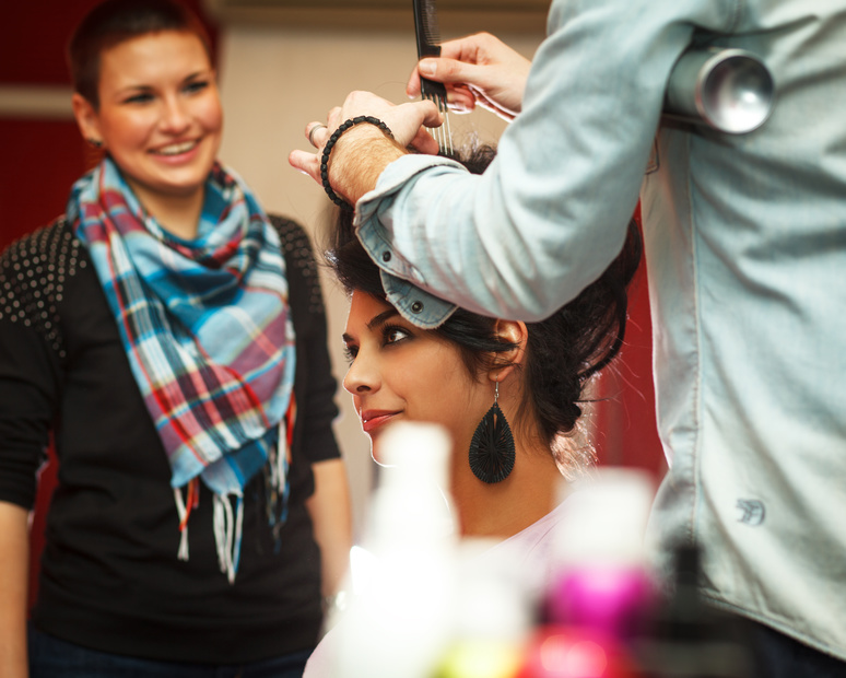 Young Black Hair Woman Gets New Hairstyle At The Hairdresser